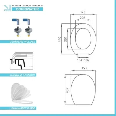 Copriwater dedicato Catalano serie Luce con chiusura soft close e sgancio rapido