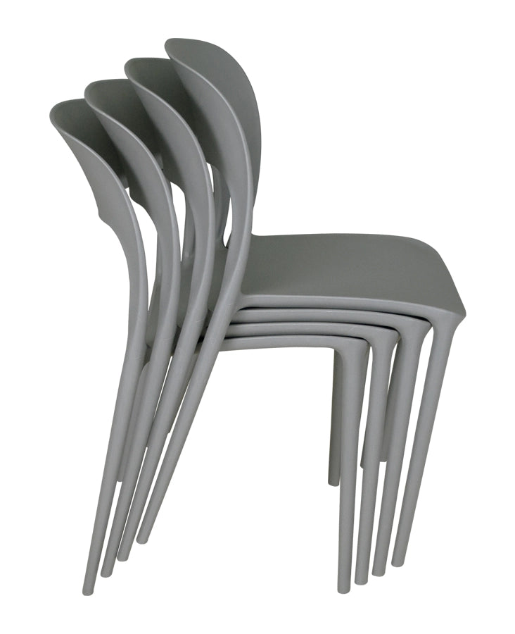 Set da 2 sedie impilabili in polipropilene grigio scuro- Maya - SD05MAPP