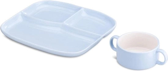Set di tavola e zuppiera con 3 ciotole - Resistente al forno e al microonde - Ceramica blu Set di tavola