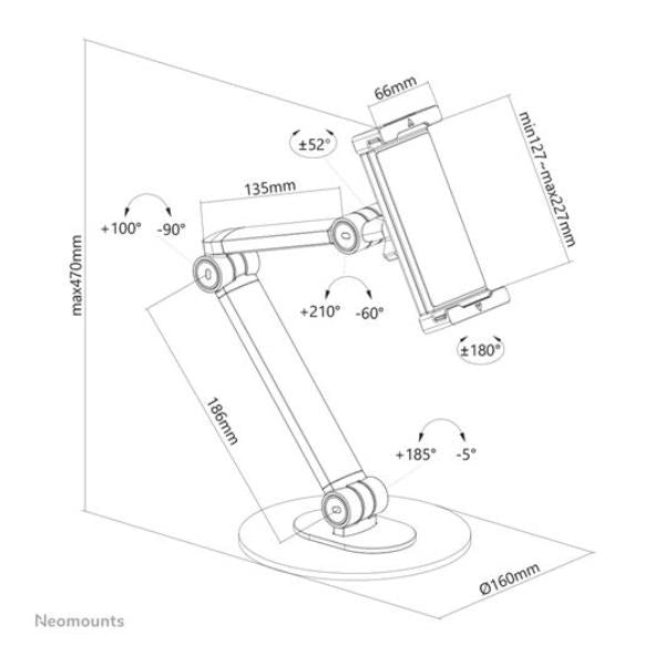Neomounts ds15-550wh1 supporto per tablet 4.7-12.9" - universale