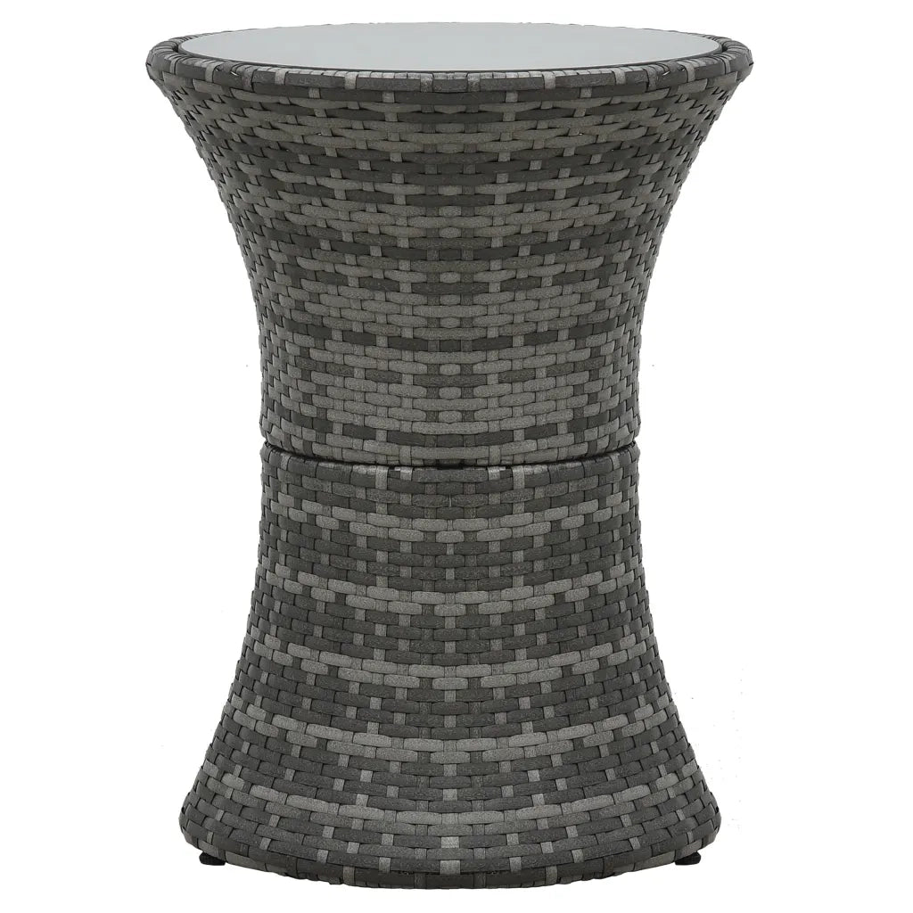 Set da Bistrot 3 pz con Cuscini in Polyrattan Grigio cod mxl 44591