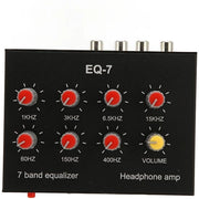Equalizzatore Acustico 7 bande - Canale Doppio - 12 dB Alta Risposta Bassa - Lega di Alluminio - Interfaccia 3,5 mm - Compatibile con Altoparlanti - Equalizzatore Audio
