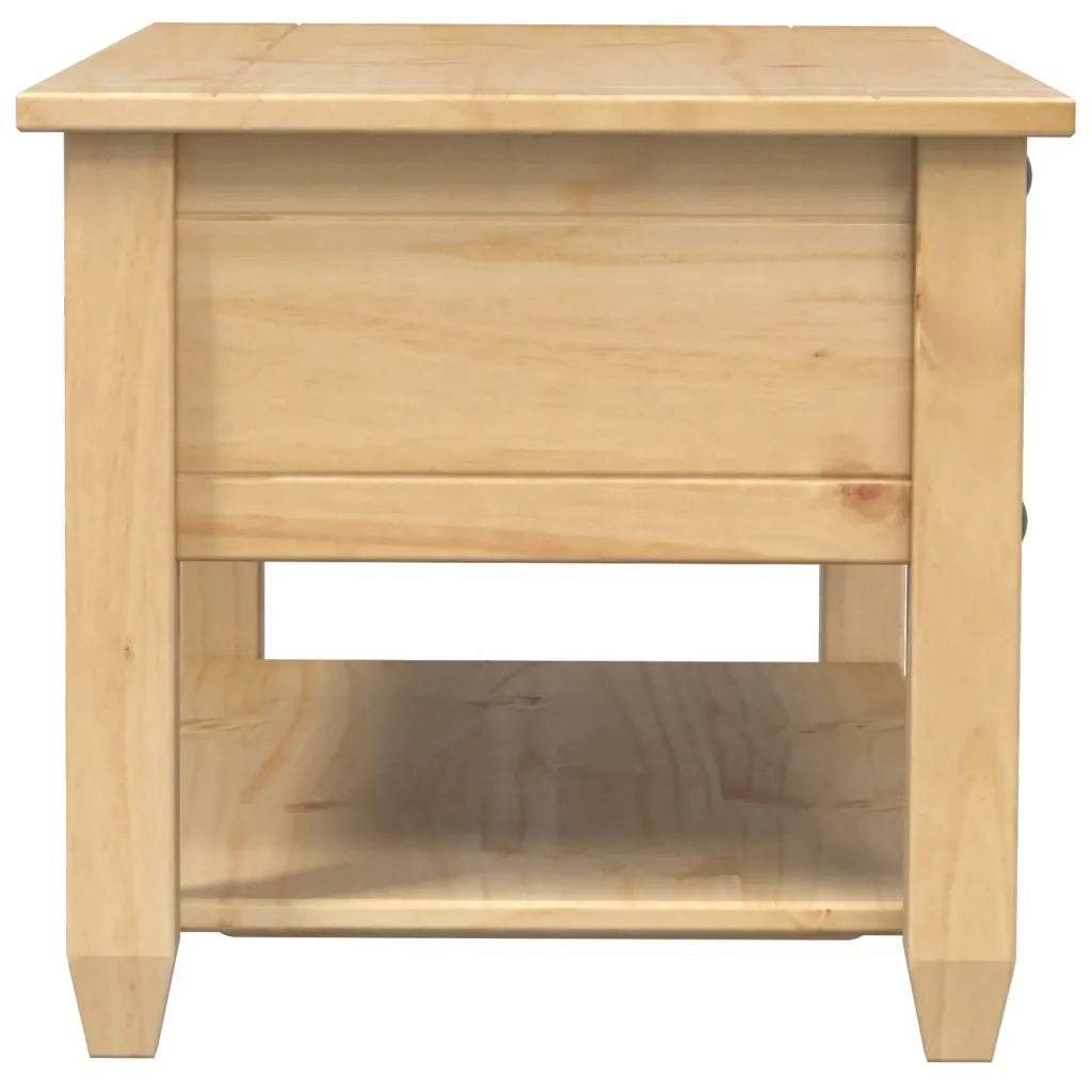 Tavolino con Cassetti-Tavolino da soggiorno-Tavolo Corona 100x48x45cm Legno Massello di Pino