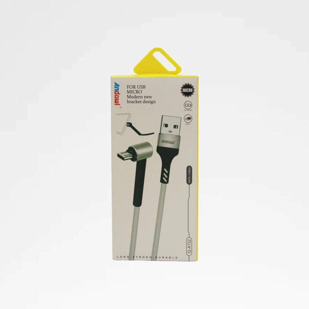 Trade Shop - Cavo Angolare 90° Micro Usb A Usb 2.0 Trasferimento Dati Ricarica 1,2 Mt Q-a152 -
