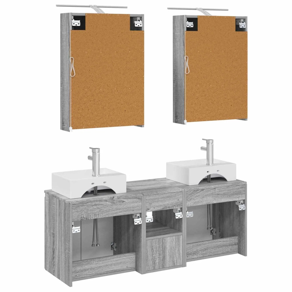 Set di Armadi da Bagno 5 pcs Sonoma grigio Legno ingegnerizzato 3406396