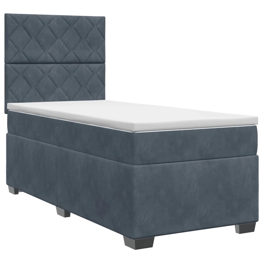 Letto box spring con materasso Grigio Scuro 100 x 200 cm 3453591