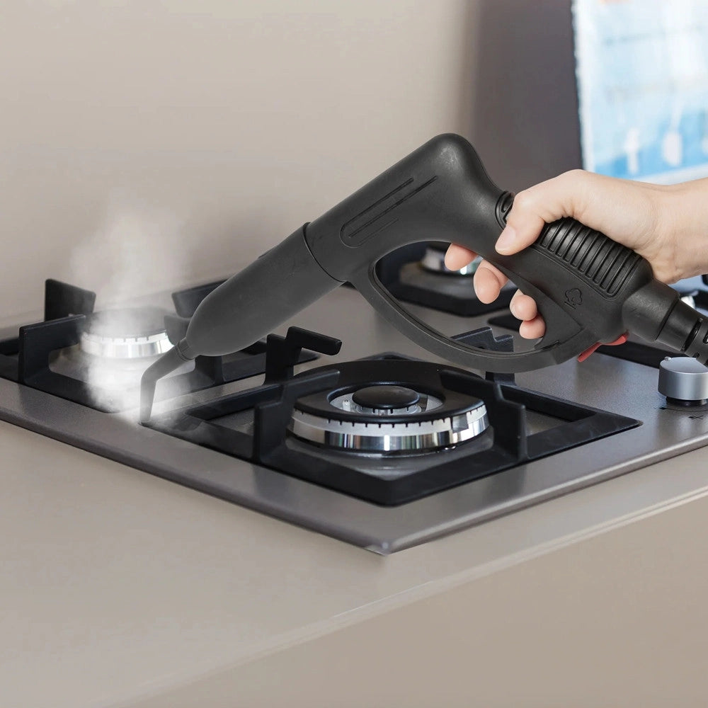 Trade Shop - Pulitore A Vapore Multifunzionale A Traino 1500 Watt Igienizza Pulisce Casa Con Accessori -