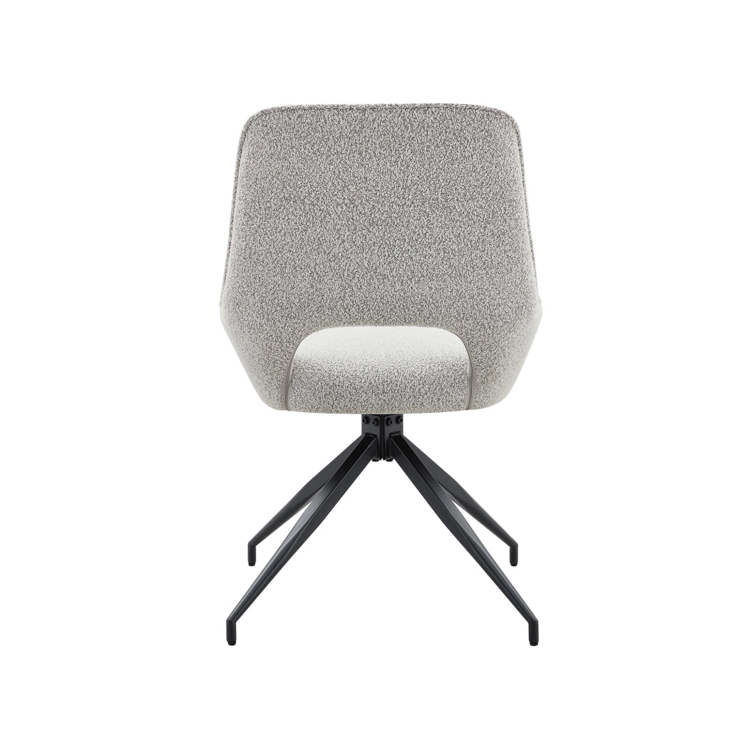 SEDIA Girevole 360° Set da 2 pezzi, 87 cm, tessuto grigio caldo, metallo nero