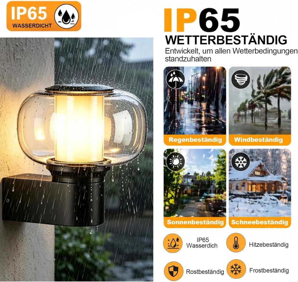 ZMH Lampada da Esterno Interno E27 Max 40W Nero per Terrazza Balcone/Parete Giardino Senza Lampadina