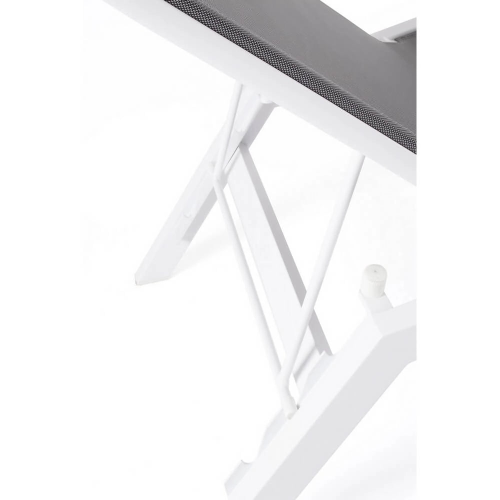 Chaise Longue da Esterno con Poggiatesta in Alluminio e Textilene - SOLIDITY