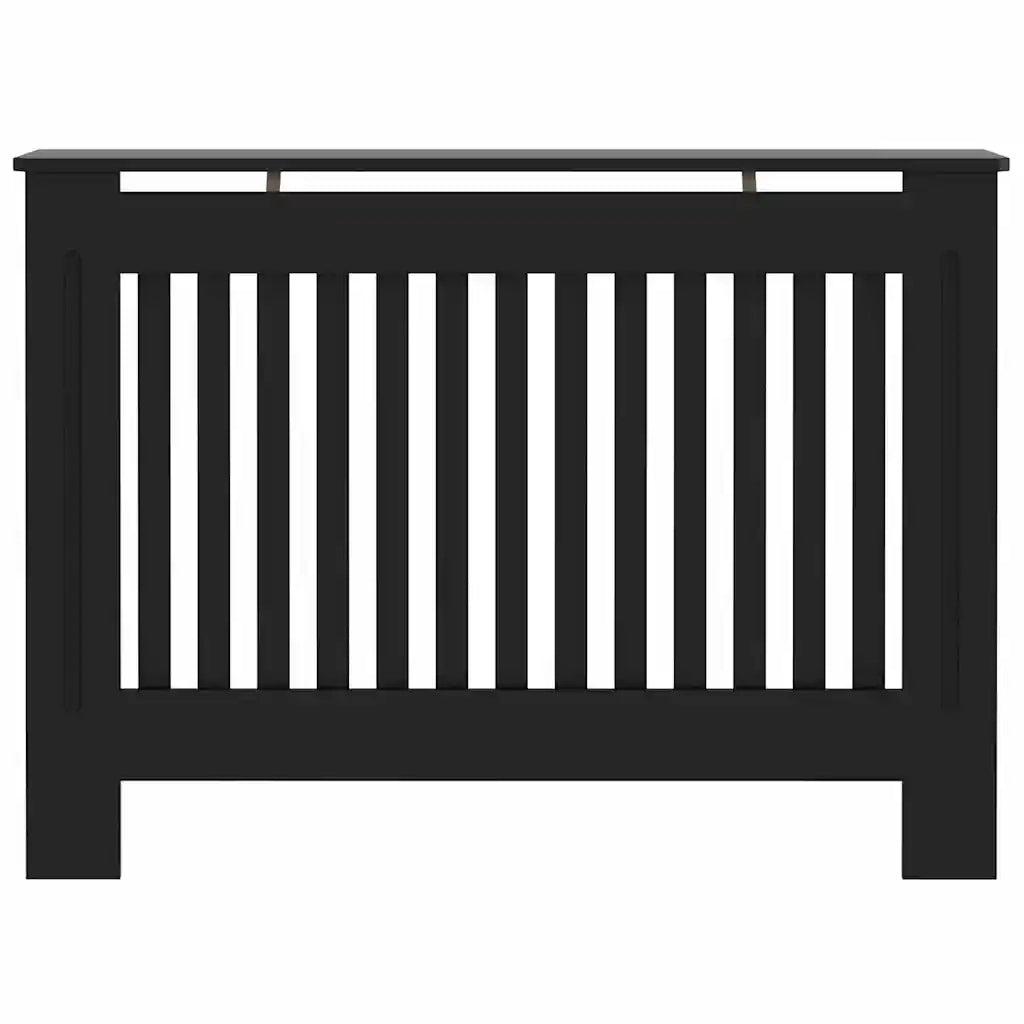 vidaXL Copertura per radiatori 2 pcs Nero 112 x 19 x 81.5 cm