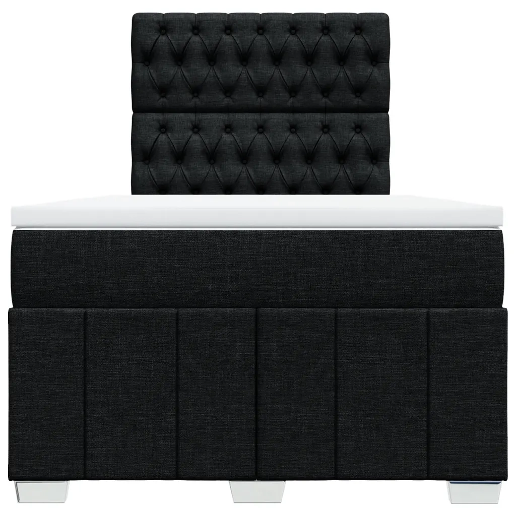 Giroletto a Molle con Materasso Nero 120x200 cm in Tessuto