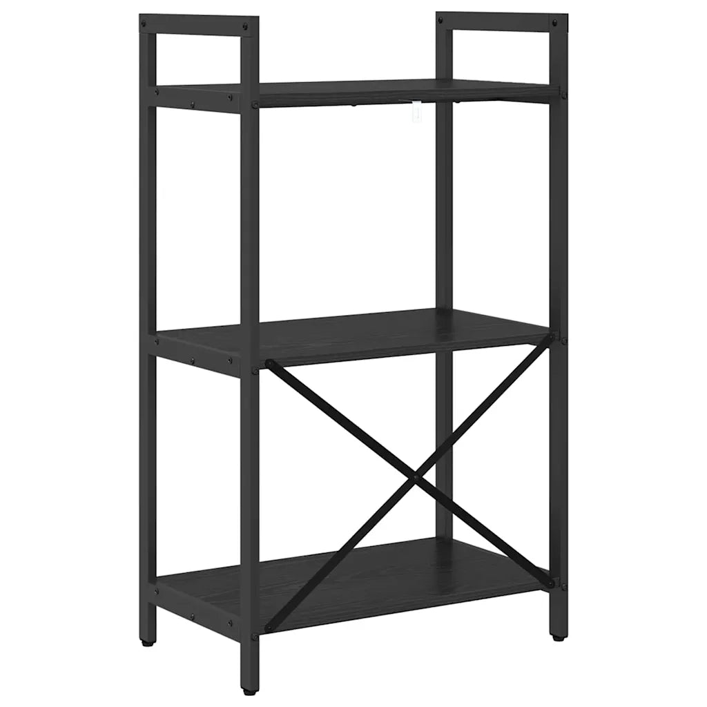 Libreria-Scaffale per Libri-Mobile di Stoccaggio Rovere Nero 56 x 34 x 96 cm Legno multistrato