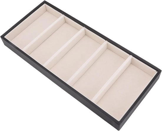 Occhialino con 5 cassettoni - Cassetto per occhiali - Box per occhiali in MDF - Etui per occhiali - Pelle - Nero