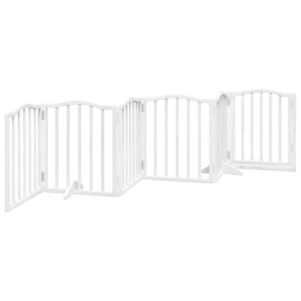 Cancello Cani Porta Pieghevole Bianco 6 Pannelli 300 cm Pioppo CFW4715607