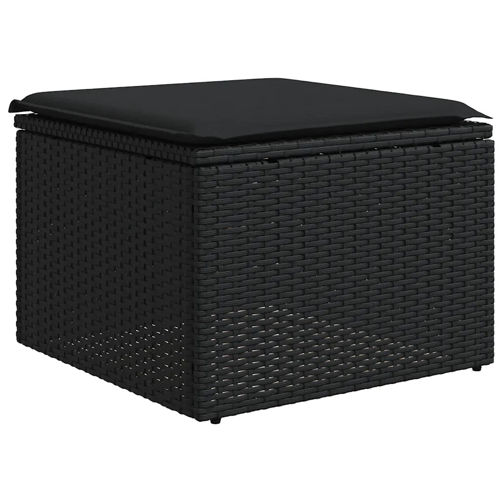 Set Divani da Giardino con Cuscini 7pz Nero Polyrattan 3268675