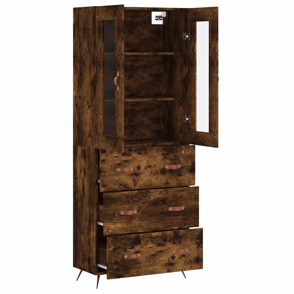 Credenza Rovere Fumo  69,5x34x180 cm in Legno Multistrato 3198382
