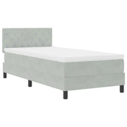 Letto singolo | Letto per adulti | Letto a Sorgente LED con led Grigio chiaro 100 x 200 cm Velluto