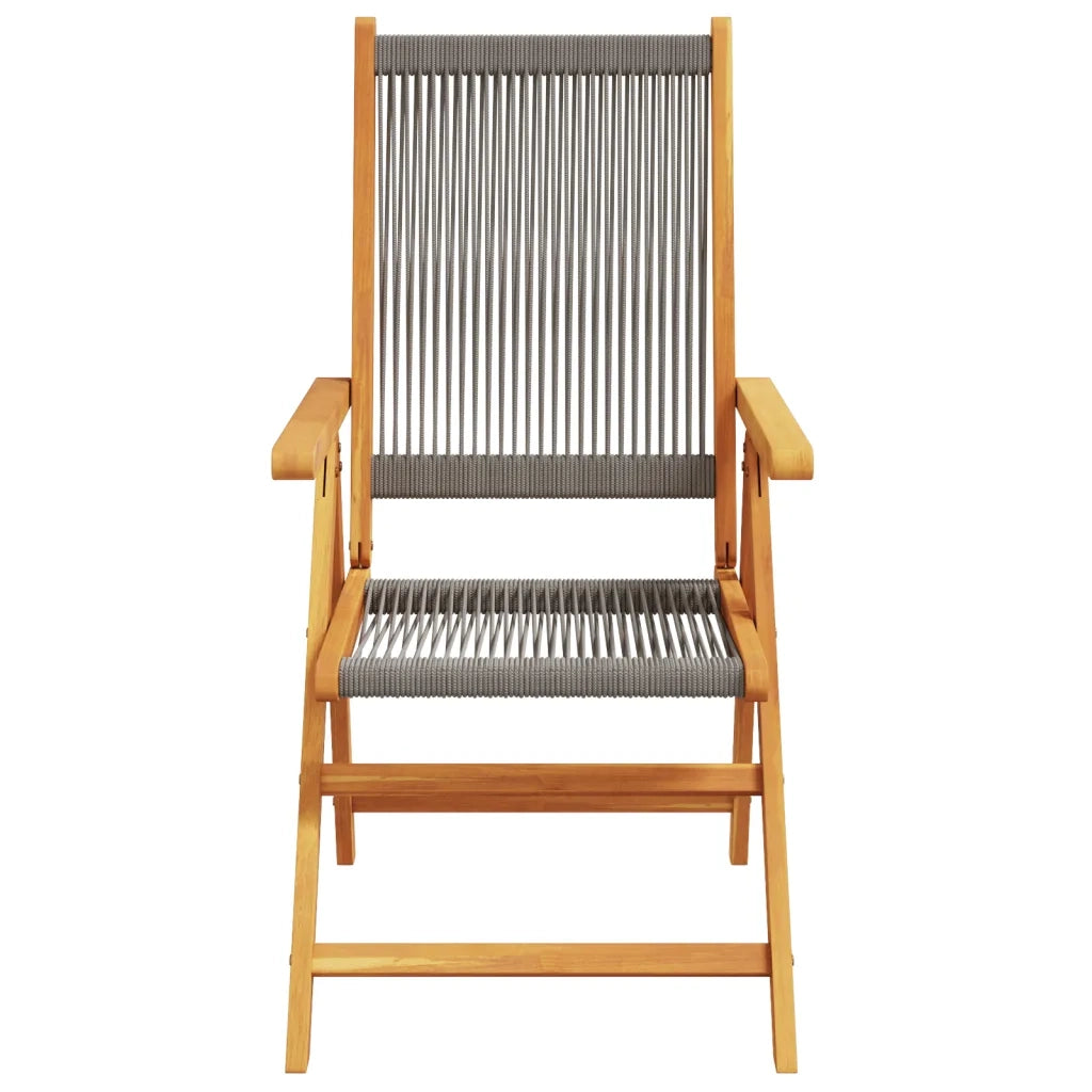 Sedie da Giardino Reclinabili 8pz Grigie Legno Massello Acacia 3214534