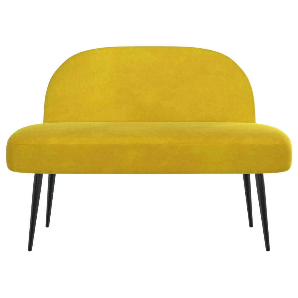 Panchina imbottita con schienale Giallo 110 x 60 x 76 cm