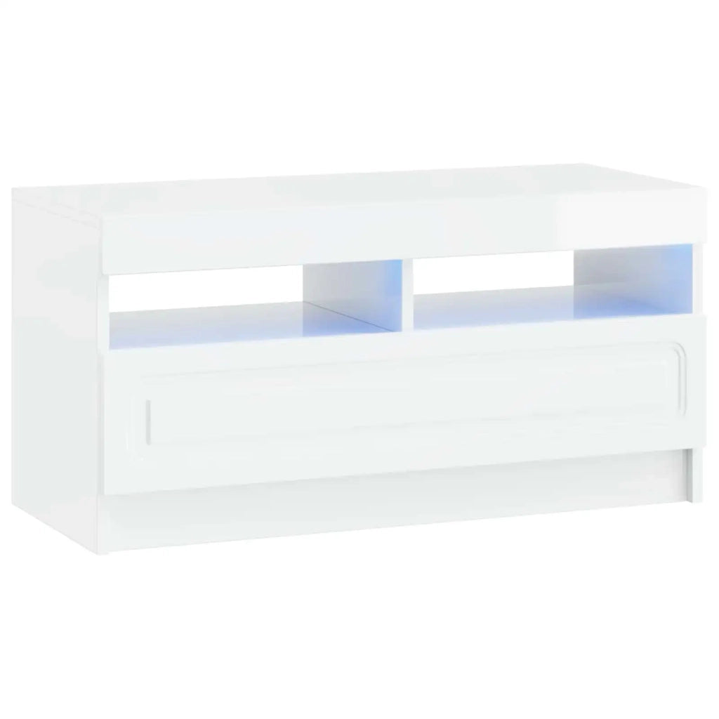 Mobile TV LED a 5 pezzi Bianco Lucido Legno ingegnerizzato 3417006
