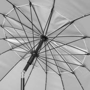 Parasole per spiaggia anti-vento con chiusura a sospensione Ø220 cm inclinabile protezione UV-50 Argento Grande Classico