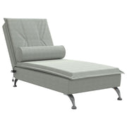 Chaise Longue Massaggi Cuscino a Rullo Grigio Chiaro in Velluto CFW3377138