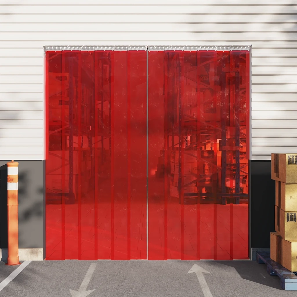 Tenda per Porte Rossa 300 mm x 2,6 mm 25 m in PVC 153869