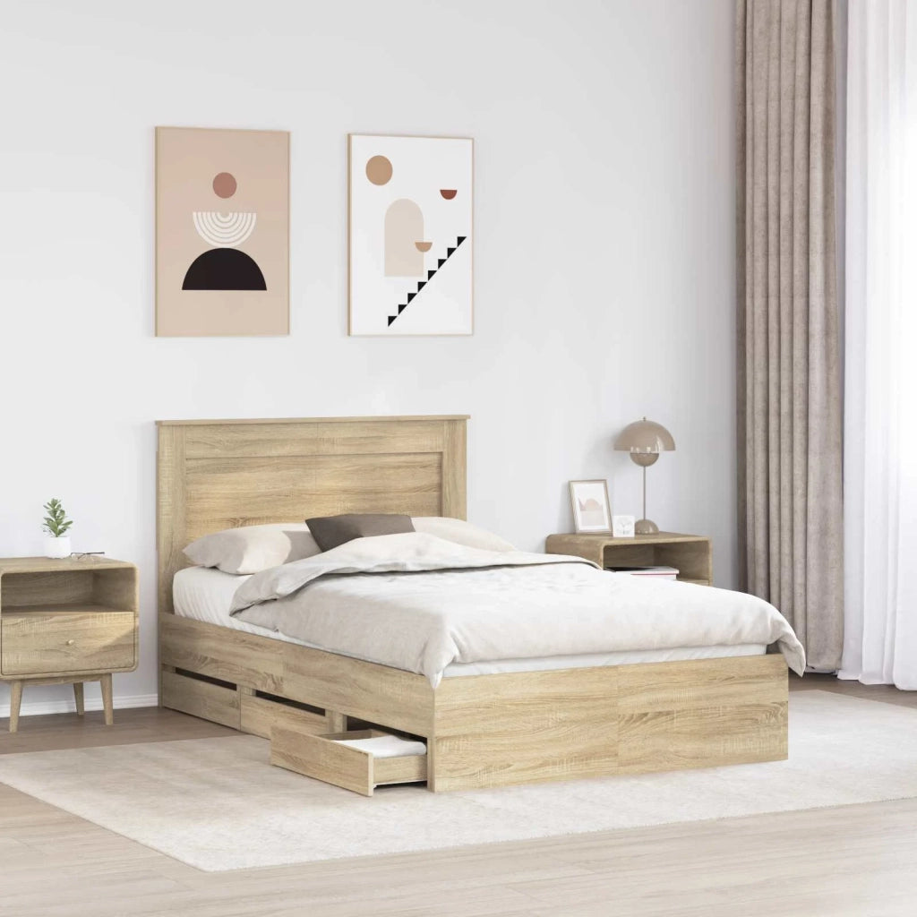 Struttura del letto con cassetto Rovere Sonoma 120 x 200 cm 3410193