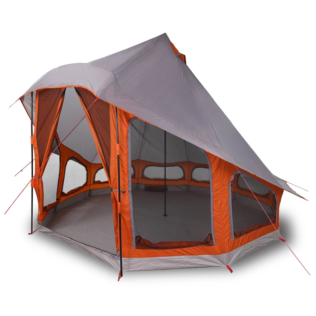 Tenda Familiare Tipi Grigia e Arancione per 6 Persone Impermeabile