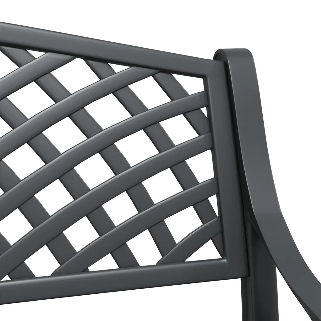 Panchina da Giardino 102 cm in Alluminio Pressofuso Nero