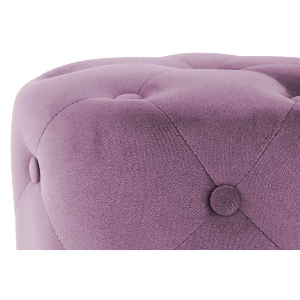 Pouf contenitore Piano in velluto bordeaux e oro