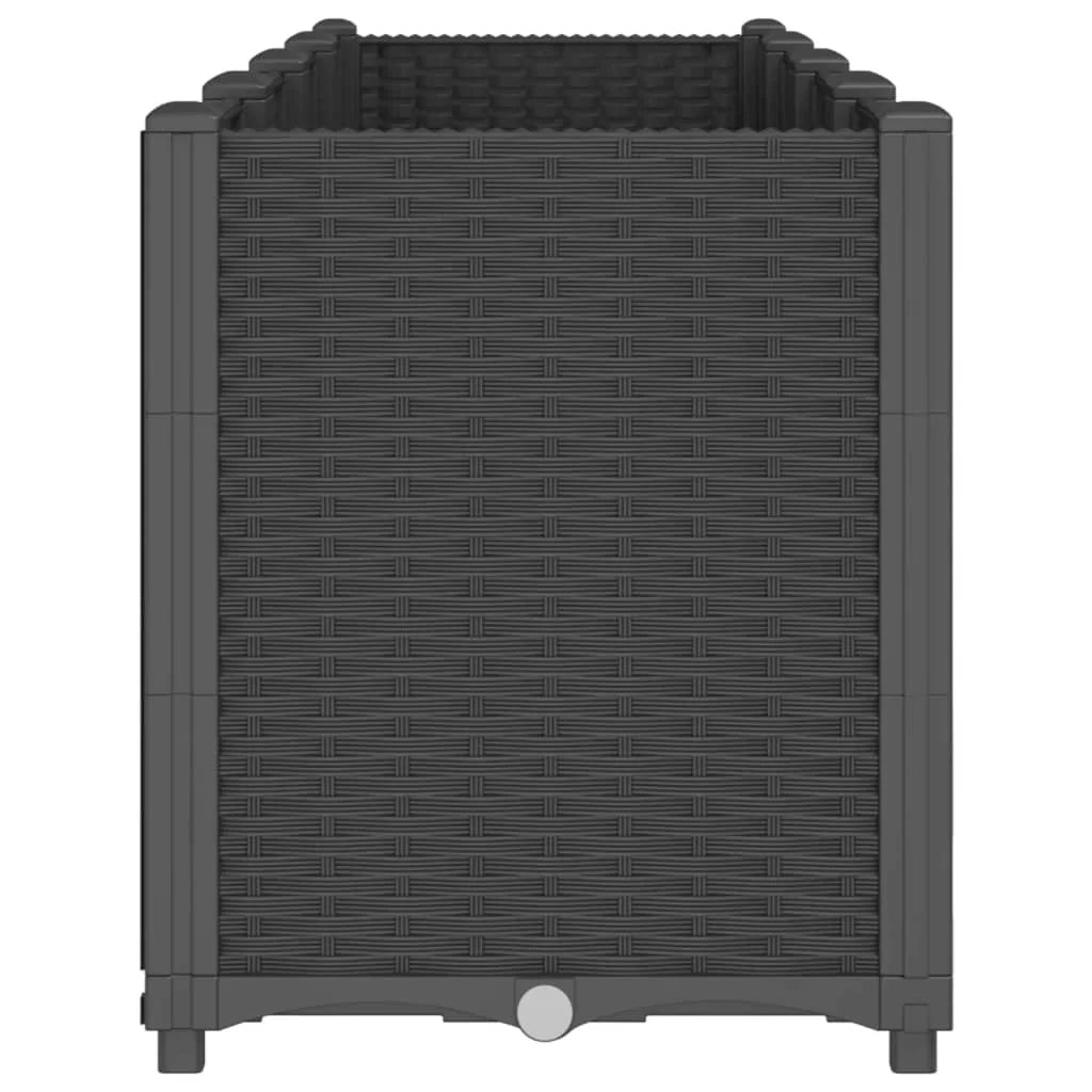 Fioriera rialzata per piante fiori terrazza giardino 160 x 40 x 53 cm polipropilene nero 02_0037462
