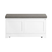 SoBuy Cuccia per gatti con ciotola per gatti in acciaio Inossidabile Panca con seduta Casetta per gatti Bianco 90x36x44cm FSR136-W