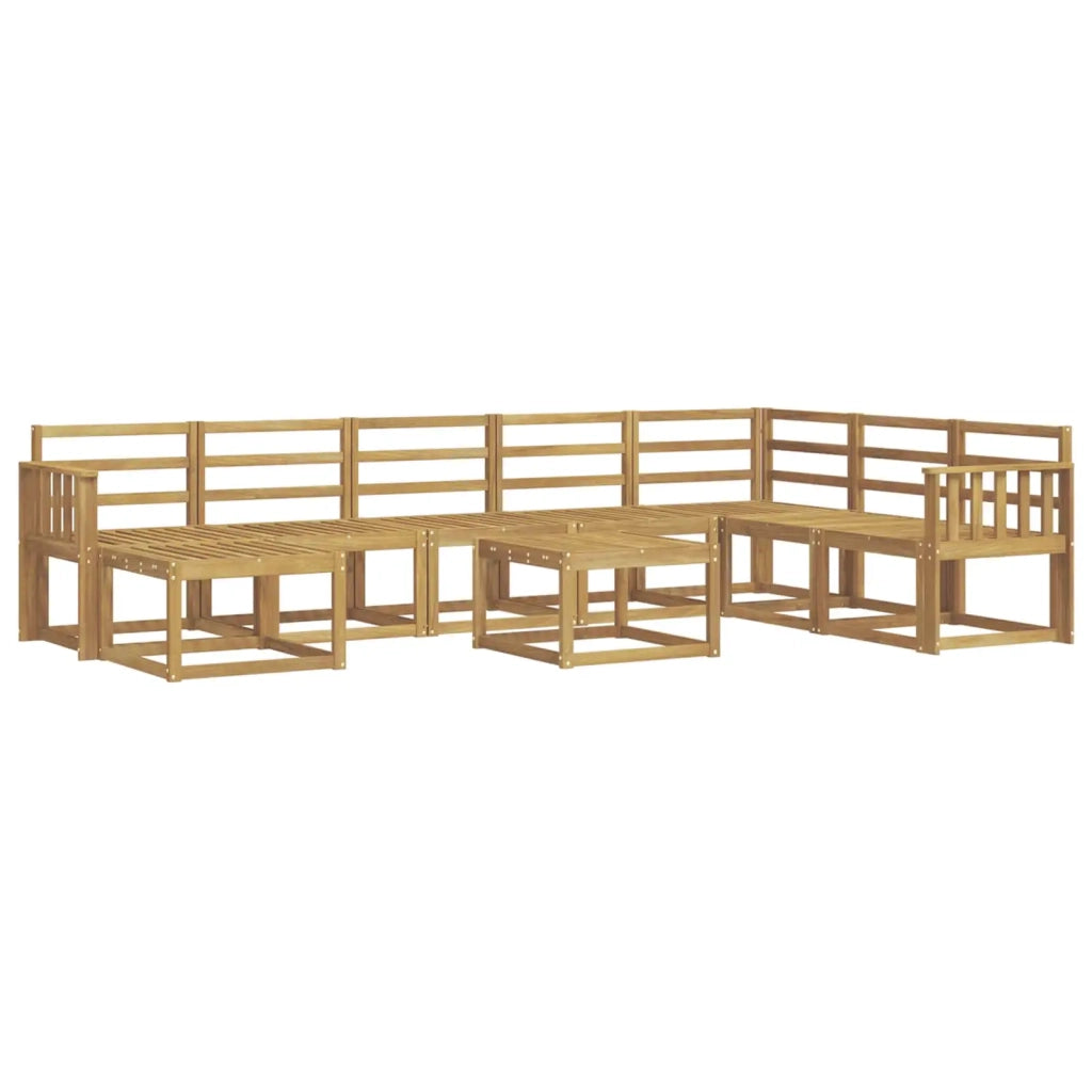 Set di divani da esterno 9 pcs Bianco Legno di Acacia Massello 3388078