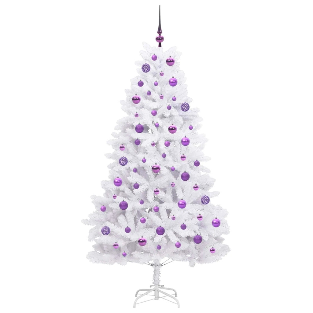Albero di Natale Artificiale con Rami Pieghevoli Bianco 180 cm