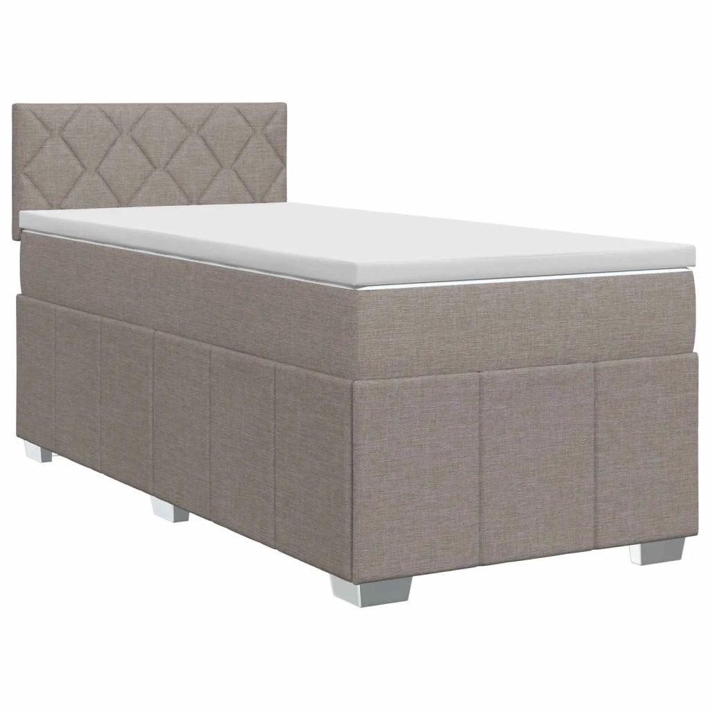 Letto box spring con materasso Tortora 100 x 200 cm Tessuto 3451154