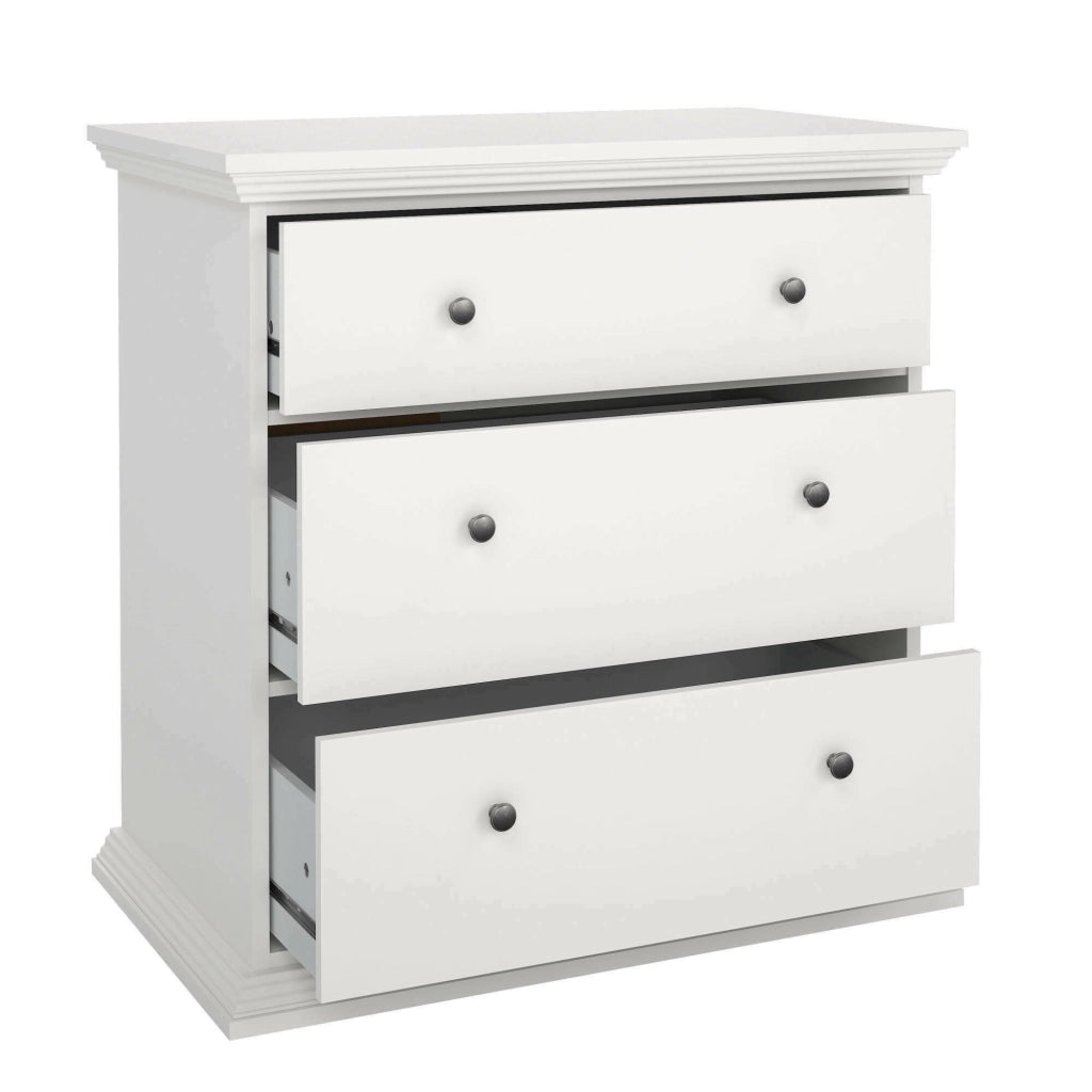 Cassettiera Domeng, Settimino multiuso, Comò camera da letto, Mobile con cassetti, 86x52 h88 cm, Bianco