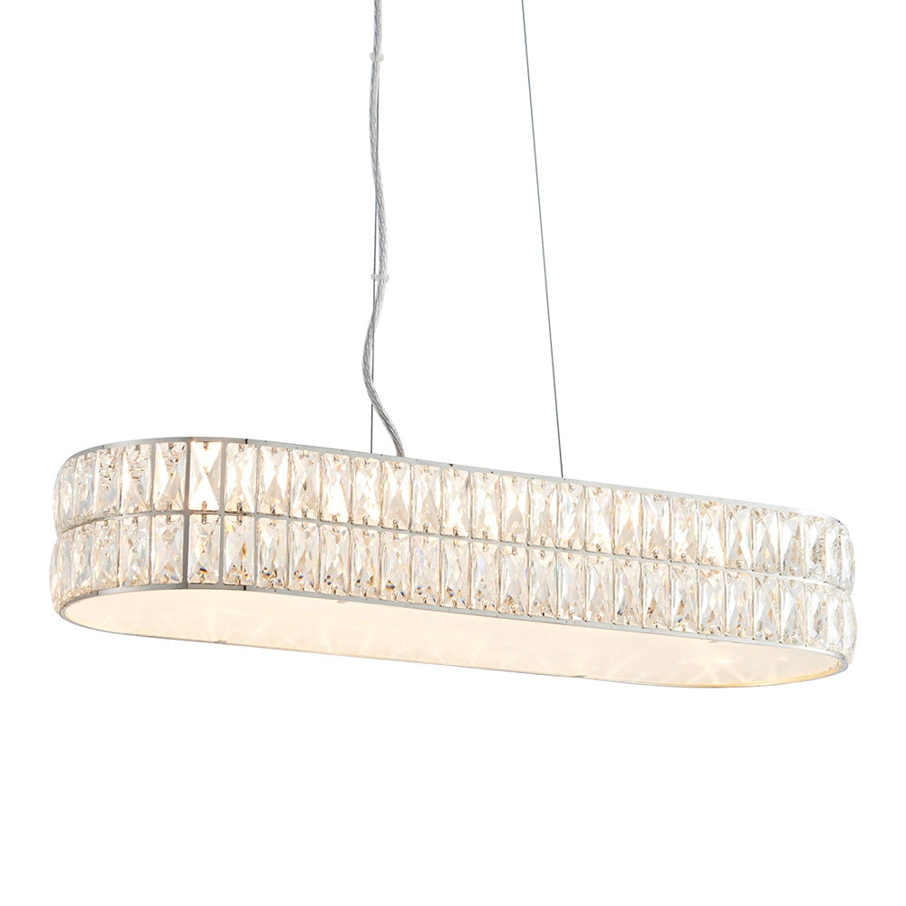 Lampadario sospensione Verina cristallo cromo LED 26W