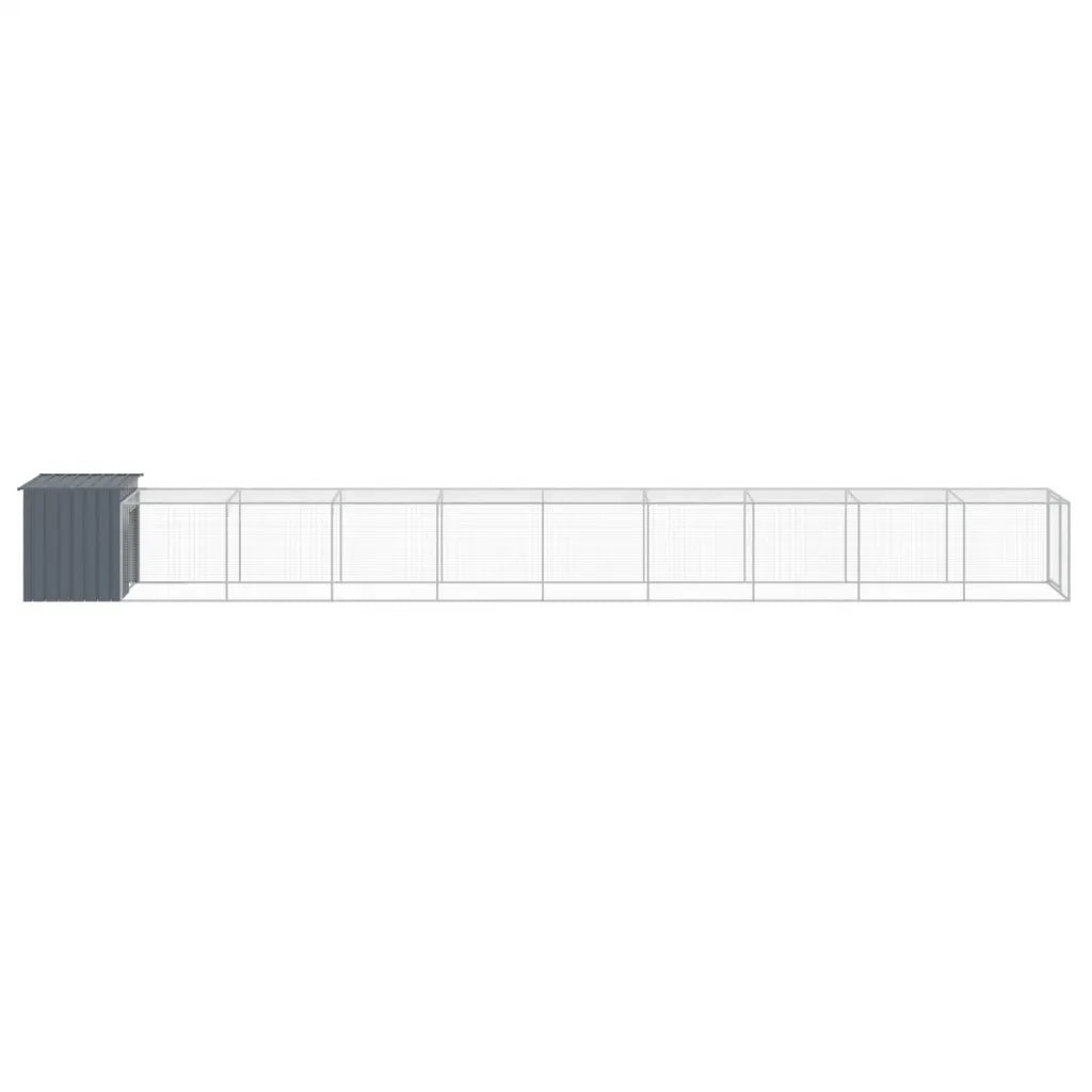 Pollaio con Area Corsa Antracite 110x1017x110cm Acciaio Zincato 3189092
