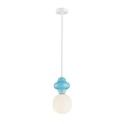 Lampada a sospensione Art Déco ceramica blu Ø15 E14 Italux