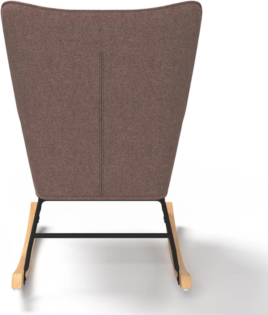 Poltrona scandinava IVAR in tessuto patchwork a dondolo multicolore