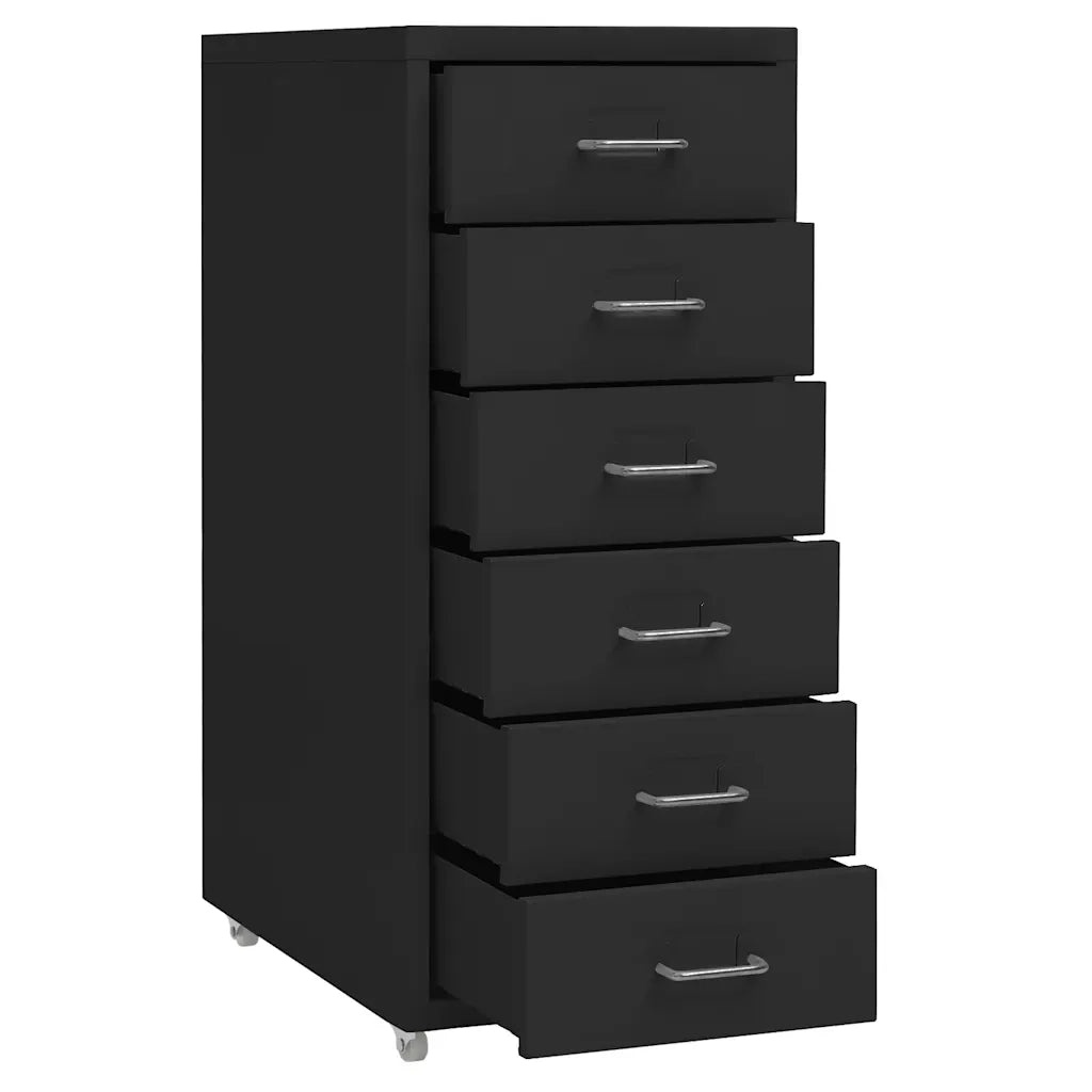 Schedario Mobile Nero 28x41x69 cm in Metallo CFW1092993
