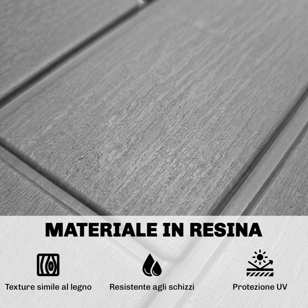 Baule da Giardino in Resina ¨C zephmum ¨C Grigio 106.5x43x54.5 cm