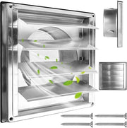 Ventilatore a soffitto 125 mm - Acciaio inossidabile - Chiusura regolabile - Valvola di ritorno - Resistente all'usura - Insetto di protezione contro gli insetti - Raffreddatore di aria