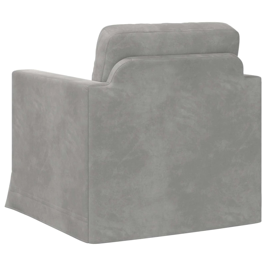 Divano | Divano da soggiorno | Sofa Grigio chiaro 78 x 78 x 80 cm Velluto