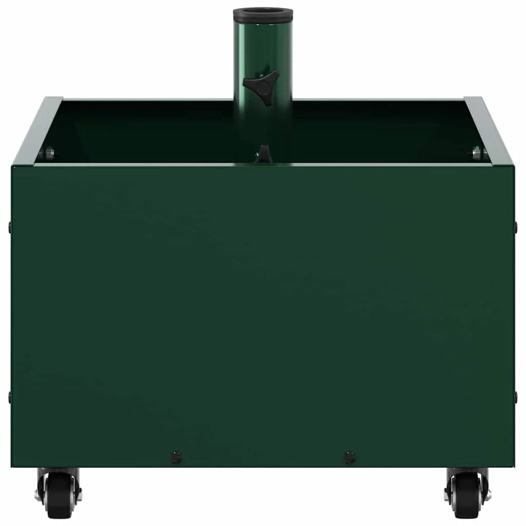 Base per ombrellone da esterno moderna con ruote 45 x 45 x 45 cm design minimalista in acciaio verde 02_0058944