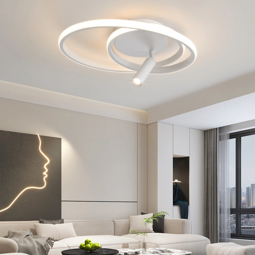 ZMH Lampada da soffitto plafoniera LED dimmerabile 40cm 37W bianca telecomando per cucina