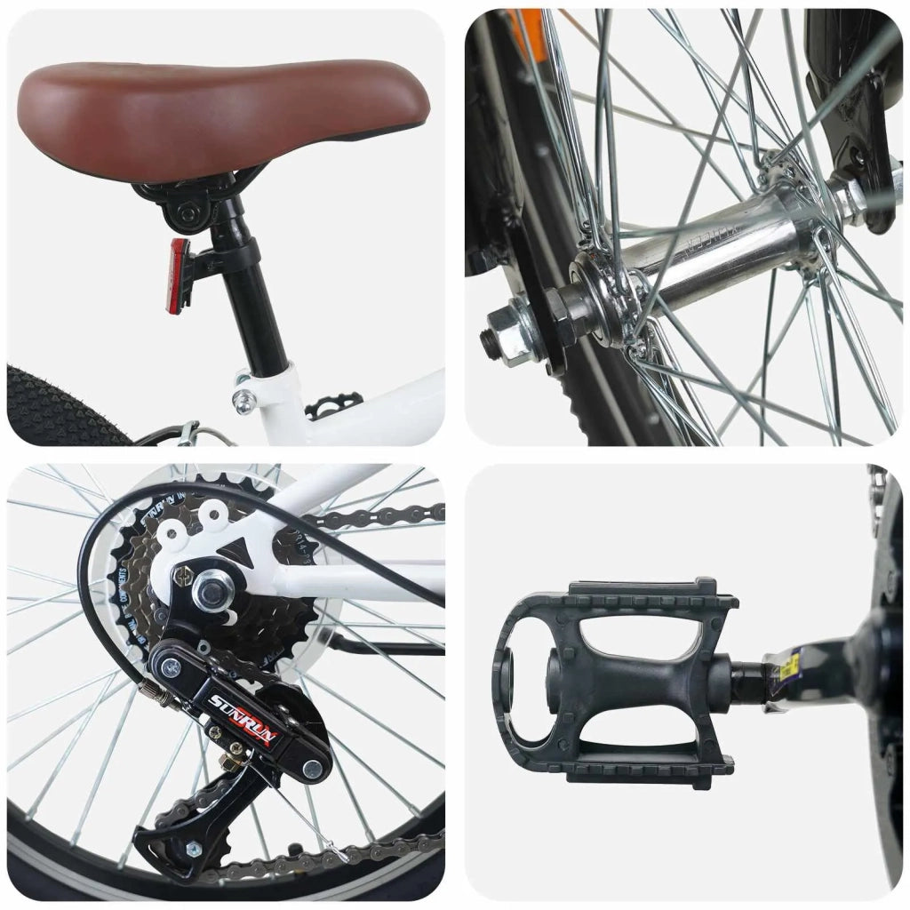 Mountain Bike 24 Pollici 6-Velocità per 8-12 anni Bianco 42009741