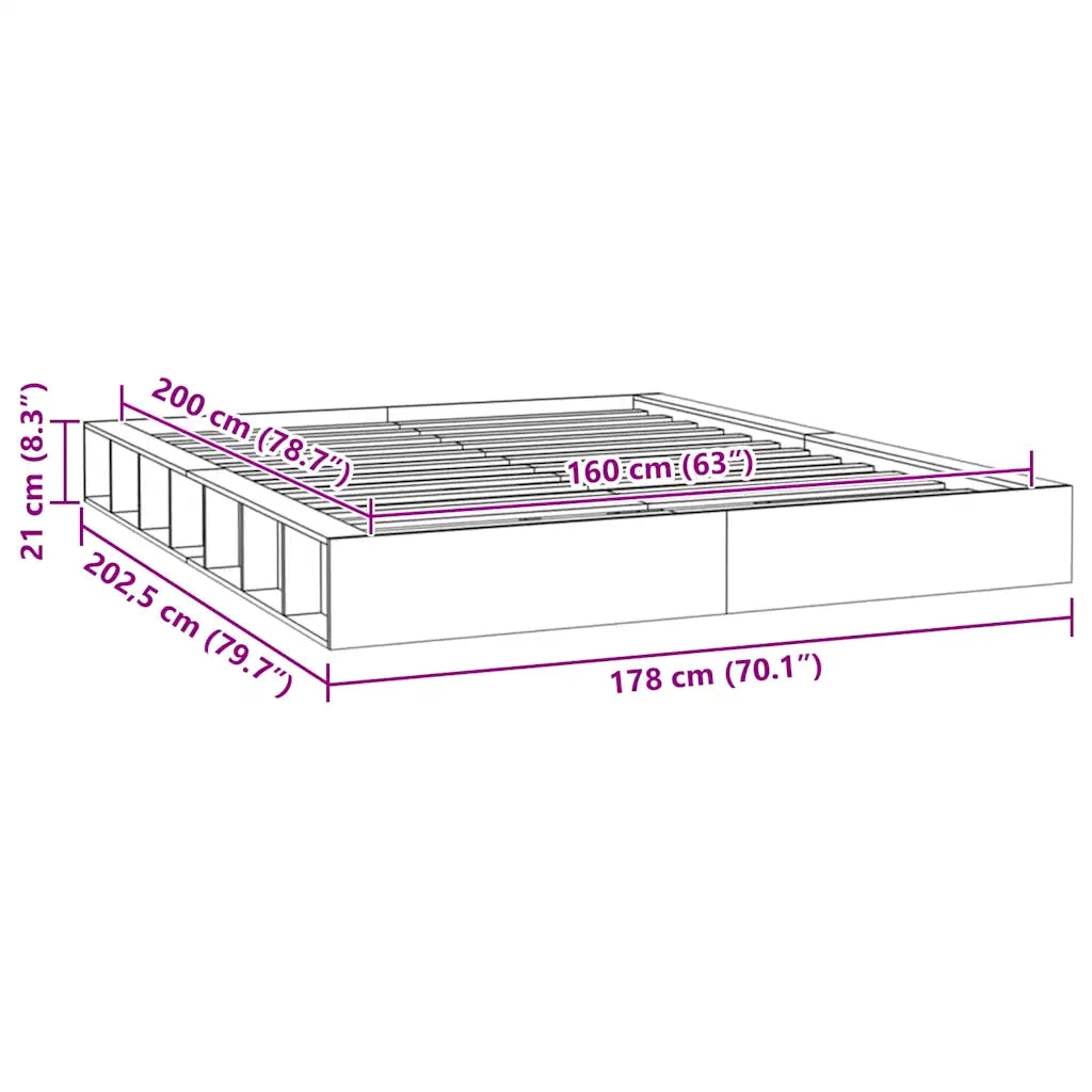 Giroletto Bianco 160x200 cm in Legno Massello 820667